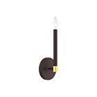 Livex Lighting Karlstad 46881-07 60W 1-Light Bronze with Satin Brass Accents Wall Sconce