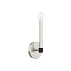 Livex Lighting Karlstad 46881-91 60W 1-Light Brushed Nickel with Black Accents Wall Sconce