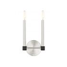 Livex Lighting Karlstad 46882-91 120W 2-Lights Brushed Nickel with Black Accents Wall Sconce
