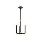 Livex Lighting 46883-07 Karlstad 3-Lights 180W Bronze with Satin Brass Accents Chandelier