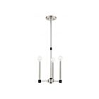 Livex Lighting 46883-91 Karlstad 3-Lights 180W Brushed Nickel with Black Accents Chandelier