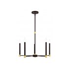 Livex Lighting 46885-07 Karlstad 5-Lights 300W Bronze with Satin Brass Accents Chandelier