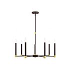 Livex Lighting 46887-07 Karlstad 7-Lights 420W Bronze with Satin Brass Accents Chandelier