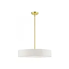 Livex Lighting 46924-12 Venlo 4-Lights 160W Satin Brass with Shiny White Accents Pendant