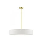 Livex Lighting 46925-12 Venlo 5-Lights 200W Satin Brass with Shiny White Accents Pendant