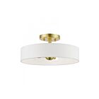 Livex Lighting Venlo 46927-12 4-Lights 160W Satin Brass with Shiny White Accents Semi Flush Mount