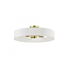 Livex Lighting Venlo 46928-12 4-Lights 160W Satin Brass with Shiny White Accents Semi Flush Mount