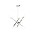 Livex Lighting 46984-91 Monaco 6-Lights 360W Brushed Nickel with Black Chrome Accents Chandelier