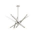 Livex Lighting 46986-91 Monaco 10-Lights 600W Brushed Nickel with Black Chrome Accents Chandelier