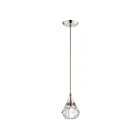 Livex Lighting 47071-35 Brussels 1-Light 60W Polished Nickel Pendant