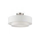 Livex Lighting Meridian 47153-91 2-Lights 80W Brushed Nickel Semi Flush Mount