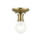 Livex Lighting Lansdale 47160-01 1-Lights 40W Antique Brass Flush Mount