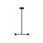 Livex Lighting 47162-04 Lansdale 2-Lights 120W Black with Brushed Nickel Accents Chandelier