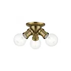 Livex Lighting Lansdale 47169-01 3-Lights 120W Antique Brass Flush Mount