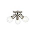 Livex Lighting Lansdale 47169-91 3-Lights 120W Brushed Nickel Flush Mount