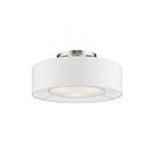 Livex Lighting Gilmore 47173-91 3-Lights 120W Brushed Nickel with Shiny White Accents Semi Flush Mount