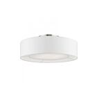 Livex Lighting Gilmore 47174-91 4-Lights 160W Brushed Nickel with Shiny White Accents Semi Flush Mount