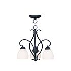 Livex Lighting 4773-04 Brookside 3-Lights 300W Black Convertible Semi-Flush Mount or Pendant