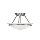 Livex Lighting Newburgh 4823-91 2-Lights 120W Brushed Nickel Semi Flush Mount
