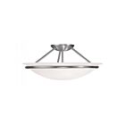 Livex Lighting Newburgh 4824-91 3-Lights 225W Brushed Nickel Semi Flush Mount