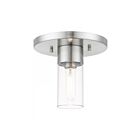 Livex Lighting Carson 48761-91 1-Lights 60W Brushed Nickel Flush Mount