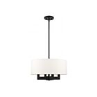 Livex Lighting 48784-04 Cresthaven 4-Lights 240W Black with Brushed Nickel Accents Chandelier