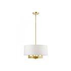 Livex Lighting 48784-12 Cresthaven 4-Lights 240W Satin Brass Chandelier