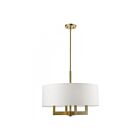 Livex Lighting 48786-01 Cresthaven 4-Lights 240W Antique Brass Chandelier