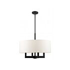 Livex Lighting 48786-04 Cresthaven 4-Lights 240W Black with Brushed Nickel Accents Chandelier