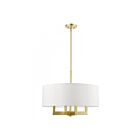 Livex Lighting 48786-12 Cresthaven 4-Lights 240W Satin Brass Chandelier