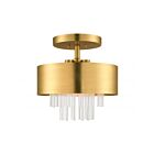 Livex Lighting Orenburg 48872-08 3-Lights 180W Natural Brass Semi Flush Mount
