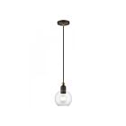 Livex Lighting 48971-07 Downtown 1-Light 60W Bronze with Antique Brass Accents Pendant