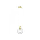 Livex Lighting 48971-12 Downtown 1-Light 60W Satin Brass Pendant