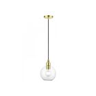 Livex Lighting 48972-12 Downtown 1-Light 60W Satin Brass Pendant