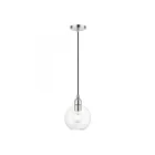 Livex Lighting 48972-91 Downtown 1-Light 60W Brushed Nickel Pendant