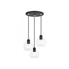 Livex Lighting 48973-04 Downtown 3-Lights 180W Black with Brushed Nickel Accents Pendant