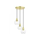 Livex Lighting 48973-12 Downtown 3-Lights 180W Satin Brass Pendant