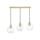 Livex Lighting 48974-12 Downtown 3-Lights 180W Satin Brass Chandelier