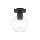 Livex Lighting Downtown 48977-04 1-Light 40W Black Semi Flush Mount