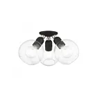Livex Lighting Downtown 48978-04 3-Lights 120W Black with Brushed Nickel Accents Semi Flush Mount