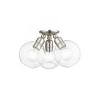 Livex Lighting Downtown 48978-91 3-Lights 120W Brushed Nickel Semi Flush Mount