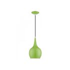 Livex Lighting 49016-78 Andes 1-Light 60W Shiny Apple Green with Polished Chrome Accents Pendant