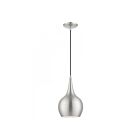 Livex Lighting 49016-91 Andes 1-Light 60W Brushed Nickel with Polished Chrome Accents Pendant