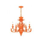 Livex Lighting 49065-77 Valencia 5-Lights 300W Shiny Orange Chandelier