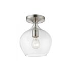 Livex Lighting Aldrich 49087-91 1-Light 60W Brushed Nickel Semi Flush Mount
