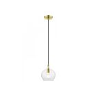 Livex Lighting 49088-12 Aldrich 1-Light 60W Satin Brass with Polished Brass Accent Pendant