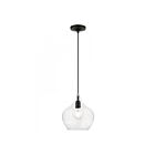 Livex Lighting 49093-04 Aldrich 1-Light 60W Black with Brushed Nickel Accent Pendant