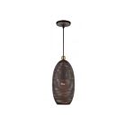 Livex Lighting 49101-07 Dublin 1-Light 60W Bronze with Antique Brass Accents Pendant