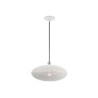 Livex Lighting 49102-03 Dublin 1-Light 60W White with Brushed Nickel Accents Pendant