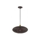 Livex Lighting 49102-07 Dublin 1-Light 60W Bronze with Antique Brass Accents Pendant